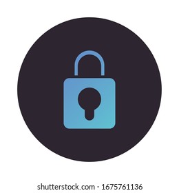 safe secure padlock block style icon vector illustration design