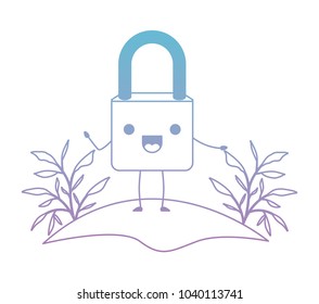 safe secure padlock in camp kawaii character