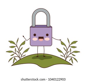 safe secure padlock in camp kawaii character
