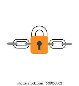 safe secure padlock with chain