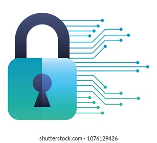 safe secure padlock with circuit electric