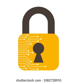 safe secure padlock with circuit electric