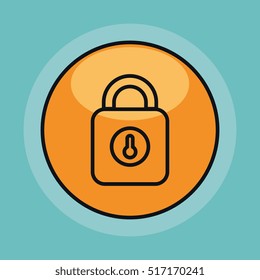 safe secure padlock isolated icon