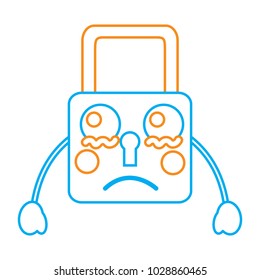 safe secure padlock kawaii character