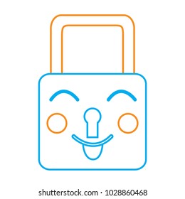 safe secure padlock kawaii character