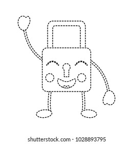 safe secure padlock kawaii character