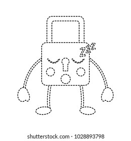 safe secure padlock kawaii character