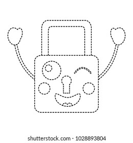 safe secure padlock kawaii character