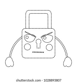 safe secure padlock kawaii character