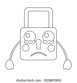 safe secure padlock kawaii character