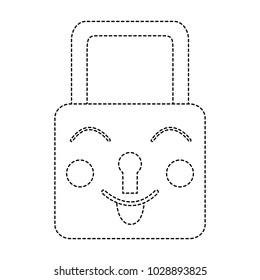 safe secure padlock kawaii character