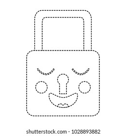 safe secure padlock kawaii character