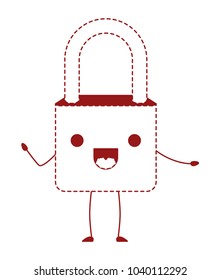 safe secure padlock kawaii character