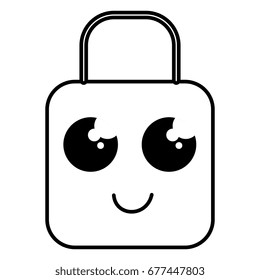 safe secure padlock kawaii character