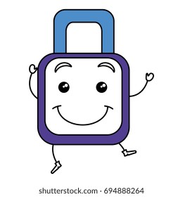 safe secure padlock kawaii character