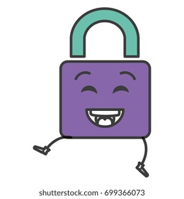 safe secure padlock kawaii character