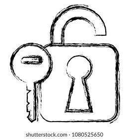 Vintage Lock Key Engraving Vector Illustration Stock Vector (royalty 