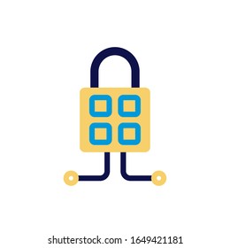 safe secure padlock lineal colors style vector illustration design