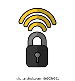 safe secure padlock with wifi signal