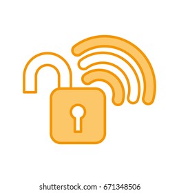 safe secure padlock with wifi signal
