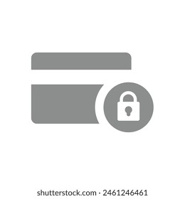 Safe and secured payment vector icon. Credit card and padlock symbol.