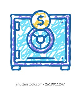safe security equipment doodle icon sketch vector. safe security equipment sign. isolated symbol illustration