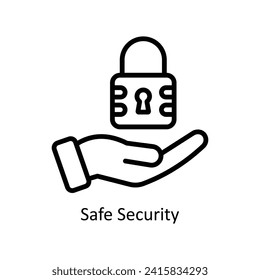 Safe Security vector  outline icon style illustration. EPS 10 File