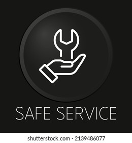 Safe service minimal vector line icon on 3D button isolated on black background. Premium Vector.
