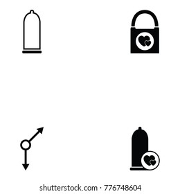 safe sex icon set