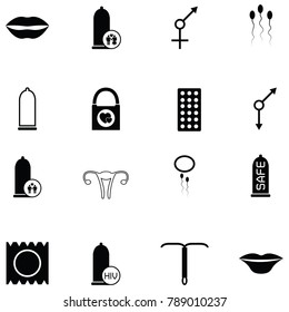 safe sex icon set