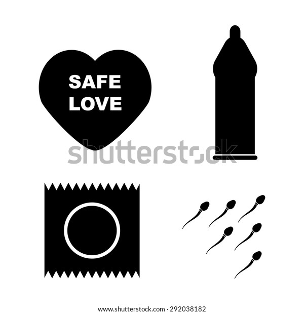 Safe Sex Love Icons Condom Package Stock Vector Royalty Free 292038182 Shutterstock 3127