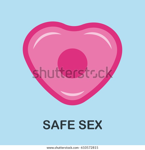 Safe Sex Vector Illustration Icon Pink Stock Vector Royalty Free
