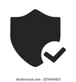 Safe shield with check sign icon vector, protection symbol.