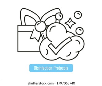 Icono de envío seguro con protocolo de desinfección