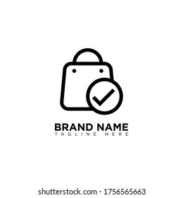 Monolina del diseño del logotipo de la tienda segura