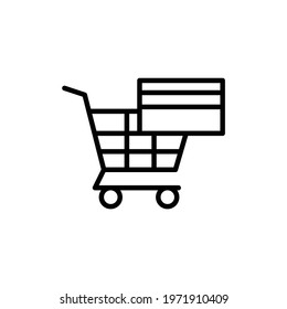 Safe shopping color line icon. Isolated vector element. Outline pictogram for web page, mobile app, promo