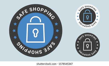 Safe Shopping stamp vector illustration. Vector certificate icon. Vector combination for certificate in flat style.