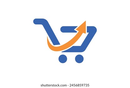 Plantilla segura del diseño del logotipo del Vector de compras. Icono de logotipo de Carrito de compras de elección de confianza. Vector profesional