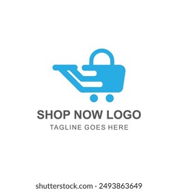 Plantilla segura del diseño del logotipo del Vector de compras. Icono de logotipo de Carrito de compras de elección de confianza. Vector profesional