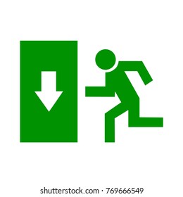 Safe sign. The exit icon. Emergency exit. Green icon on a white background.