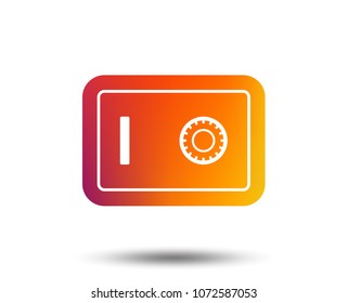 Safe sign icon. Deposit lock symbol. Protection for your documents in hotel. Blurred gradient design element. Vivid graphic flat icon. Vector