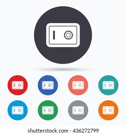 Safe sign icon. Deposit lock symbol. Simple design safe box symbol. Vector