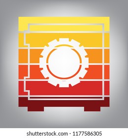 Safe sign illustration  crib  vault  lock box  Vector  Horizontally sliced icon and colors from sunny gradient in gray background 