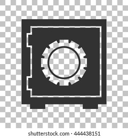 Safe sign illustration. Dark gray icon on transparent background.
