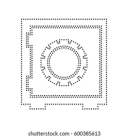 Safe sign illustration. Vector. Black dotted icon on white background. Isolated.