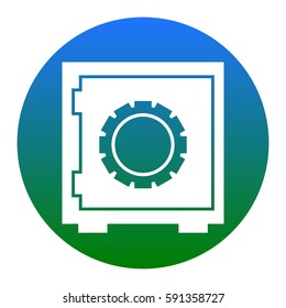 Safe sign illustration. Vector. White icon in bluish circle on white background. Isolated.
