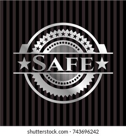 Safe silvery emblem or badge