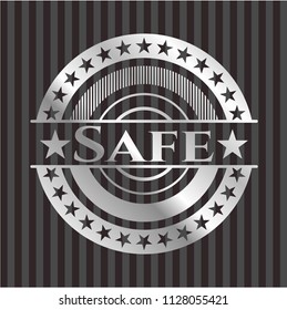 Safe silvery shiny emblem