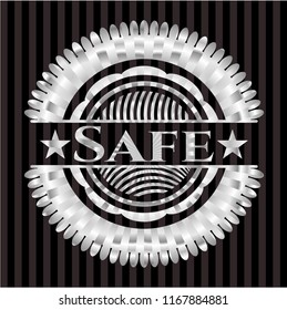 Safe silvery shiny emblem
