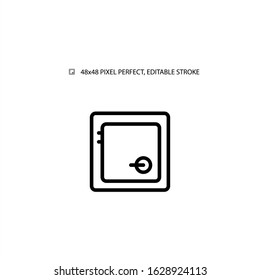 Safe simple line icon vector illustration. Editable stroke. 48x48 Pixel Perfect.